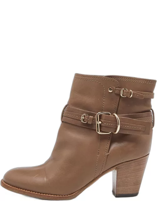 Dior Beige Leather Ankle Boot