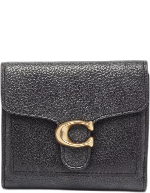 Coach Black Leather Tabby Compact Wallet