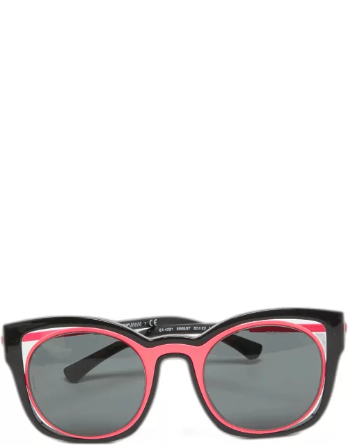 Emporio Armani Black/Neon Pink EA 4091 Square Sunglasse