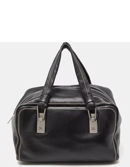 Chanel Black Leather CC Bowler Bag