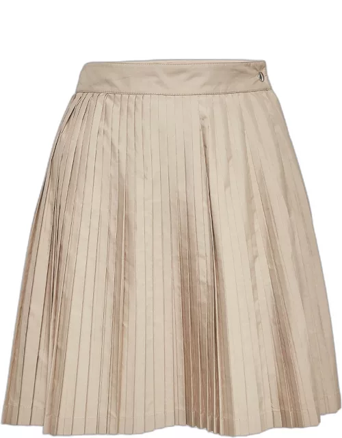 Christian Dior Beige Pleated Crepe Mini Skirt