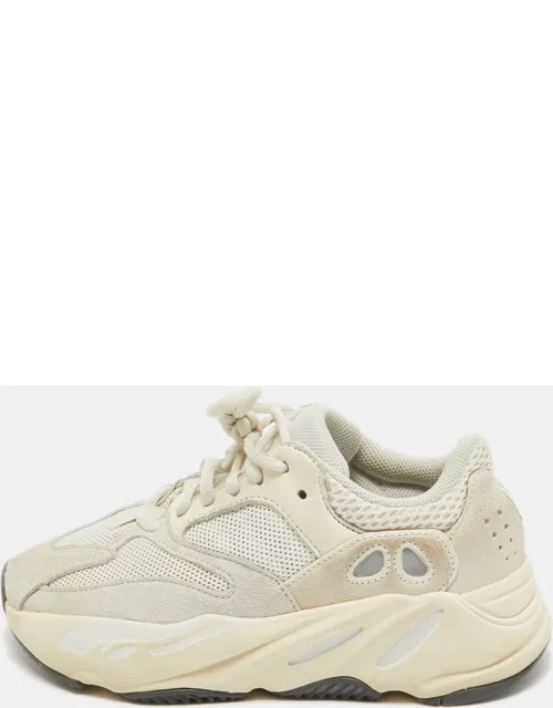 Yeezy x Adidas White Mesh and Suede Boost 700 Analog Sneaker
