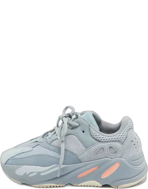 Yeezy x Adidas Grey/Blue Suede and Mesh Boost 700 Inertia Sneaker