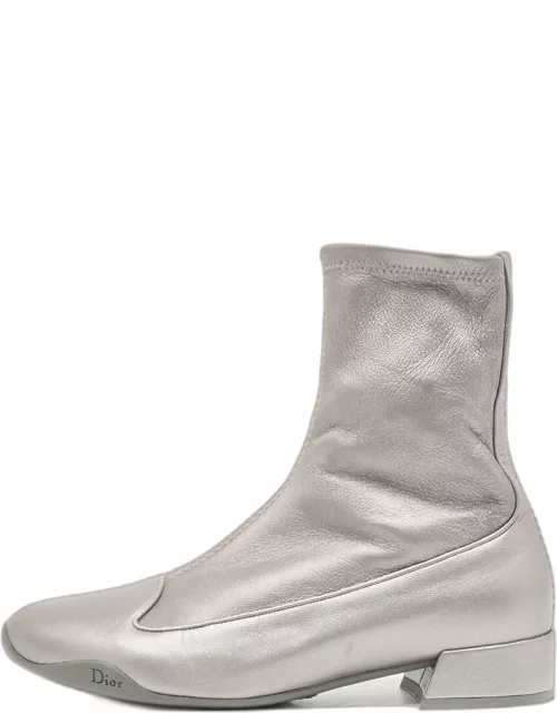 Dior Silver Leather Homme Ankle Boot