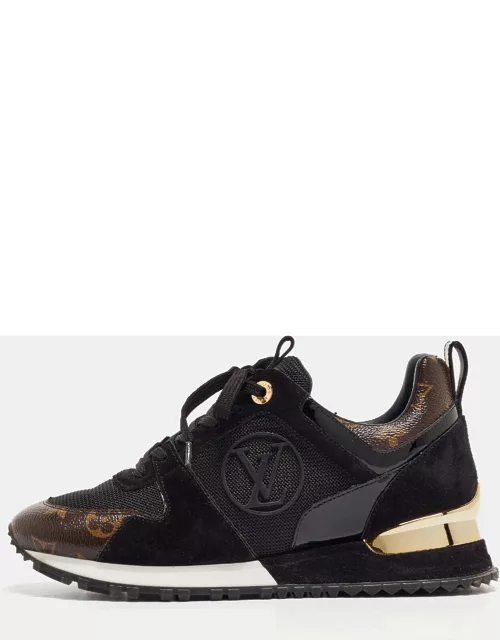 Louis Vuitton Black/Brown Mesh and Monogram Canvas Run Away Sneaker