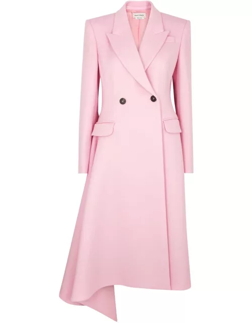 Alexander Mcqueen Double-breasted Asymmetric Wool Coat - Light Pink - 46 (UK14 / L)