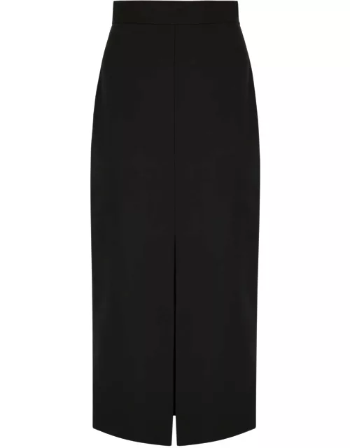 Alexander Mcqueen Split Wool Midi Skirt - Black - 44 (UK12 / M)