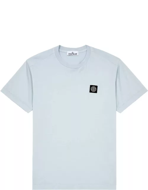 Stone Island Logo Cotton T-shirt - Light Blue