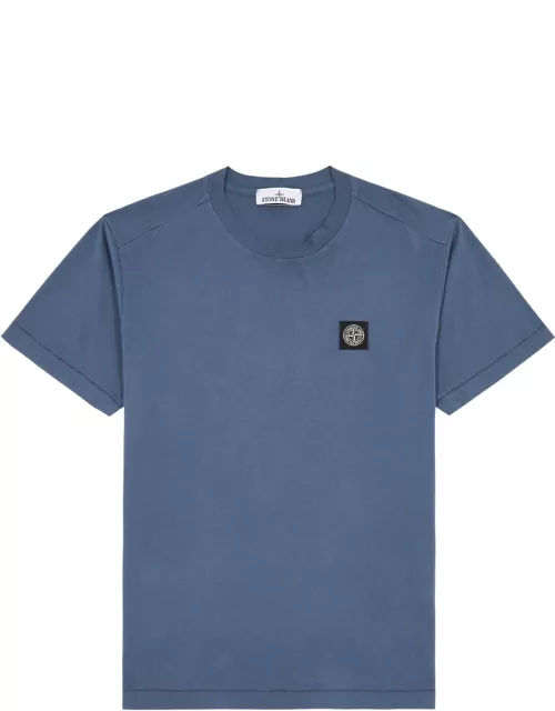 Stone Island Logo Cotton T-shirt - Dark Blue