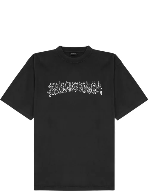 Balenciaga Diy Metal Printed Cotton T-shirt - Black