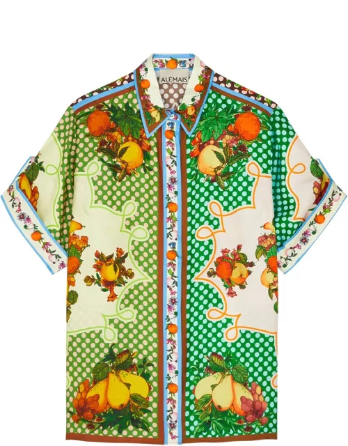 Alemais Lemonis Printed Silk-satin Shirt - Multicoloured - 8 (UK8 / S)