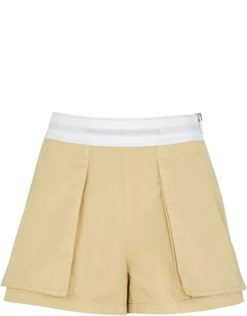 Alexander Wang Logo-jacquard Cotton Cargo Shorts - Beige - 0 (UK4 / Xxs)