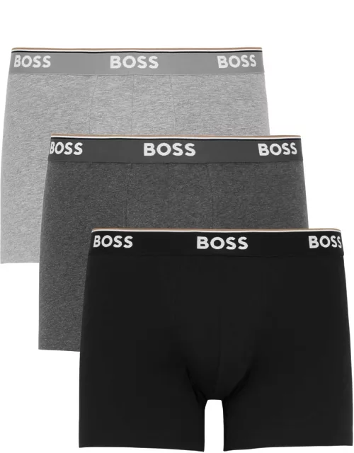 Boss Stretch-cotton Boxer Briefs - set of Three - Grey
