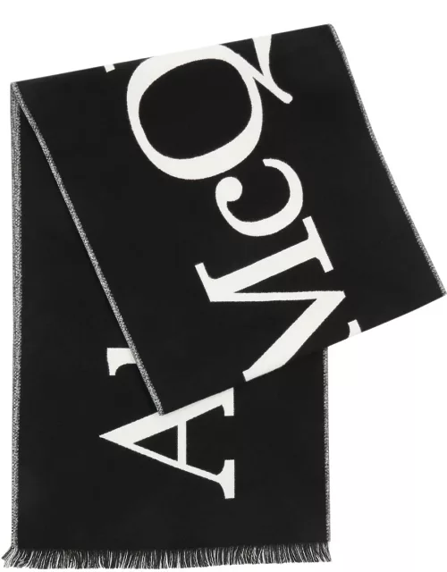 Alexander Mcqueen Logo-jacquard Cotton Scarf - Black