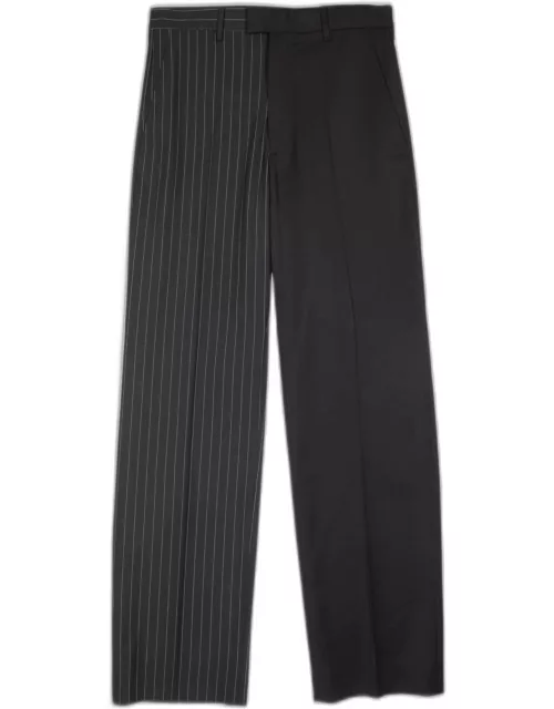 MM6 Maison Margiela Pantalone Black Tailored Pant With Pinstriped Single Leg