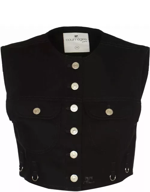 Courrèges Buttoned Sleeveless Top