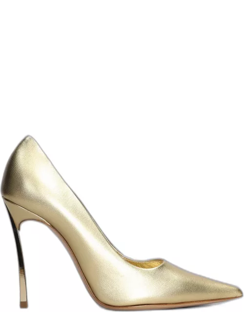 Casadei Blade Flash Pumps In Gold Leather