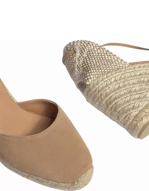 Castañer Beige Lace-up Espadrille Sandals In Cotton Woman