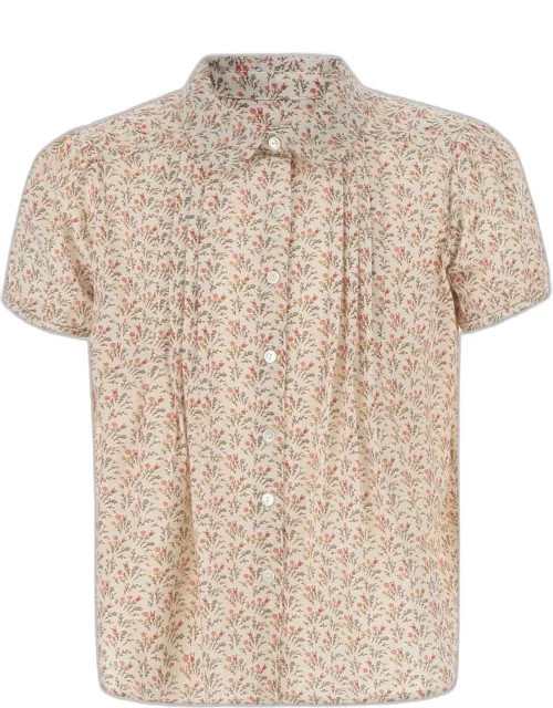 Bonpoint Cotton Shirt With Floral Pattern