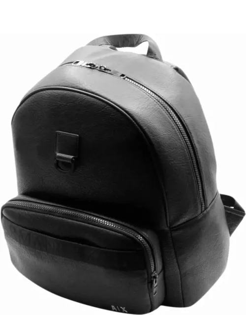 Armani Collezioni Backpack In Very Soft Soft Grain Eco-leather With Logo Written On The Front. Adjustable Shoulder Straps. Measures 38x32x12 C