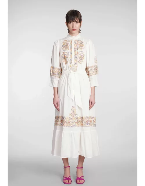 Antik Batik Neil Dress In White Cotton