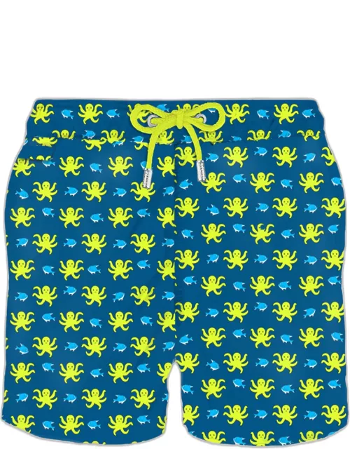MC2 Saint Barth Man Light Fabric Swim Shorts With Fish And Octopus Print