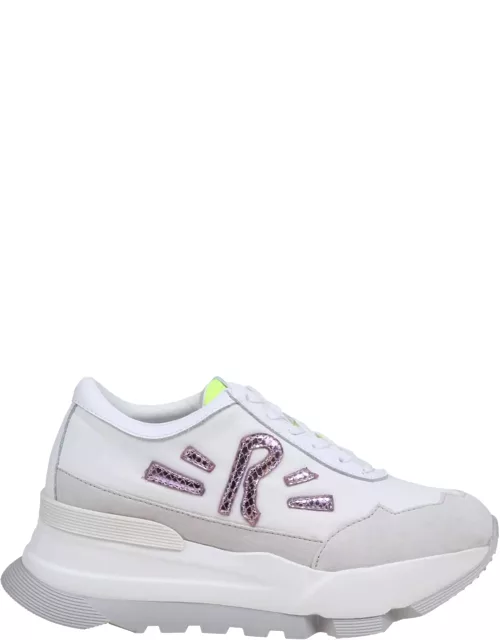 Ruco Line White And Yellow Leather Sneaker