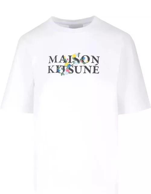 Maison Kitsuné Flowers Embroidery T-shirt