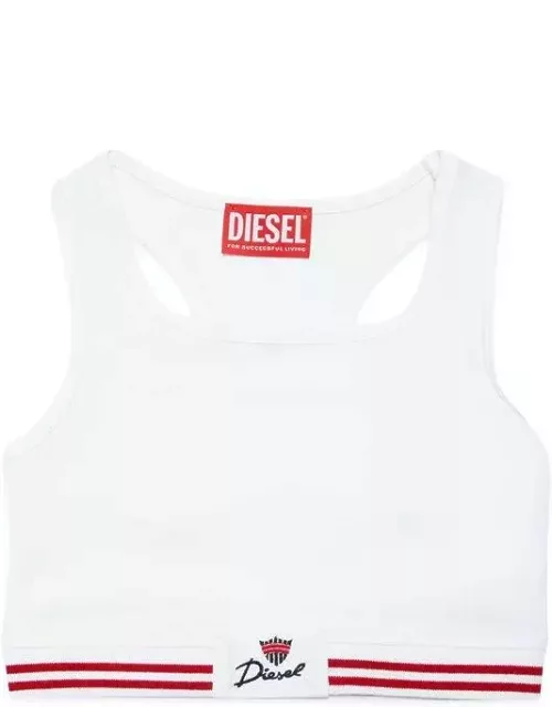 Diesel Trit Logo Embroidered Cropped Top