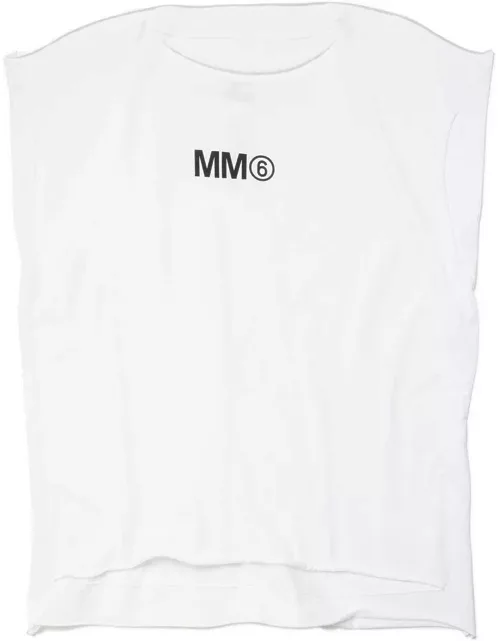 MM6 Maison Margiela Logo Printed Rolled Trim Tank Top