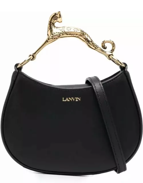 Lanvin Nano Hobo Cat Bag In Black Leather