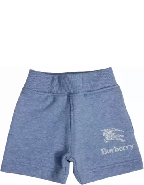 Burberry Cotton Fleece Bermuda Shorts With Elasticated Waist And Welt Pockets With Logo On The Front