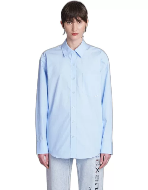 Alexander Wang Shirt In Cyan Cotton