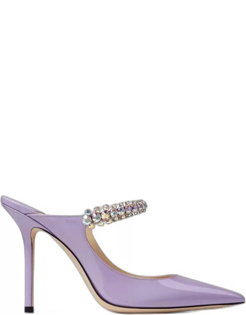 Jimmy Choo Lilac Patent Leather Pumps With Crystal Strap