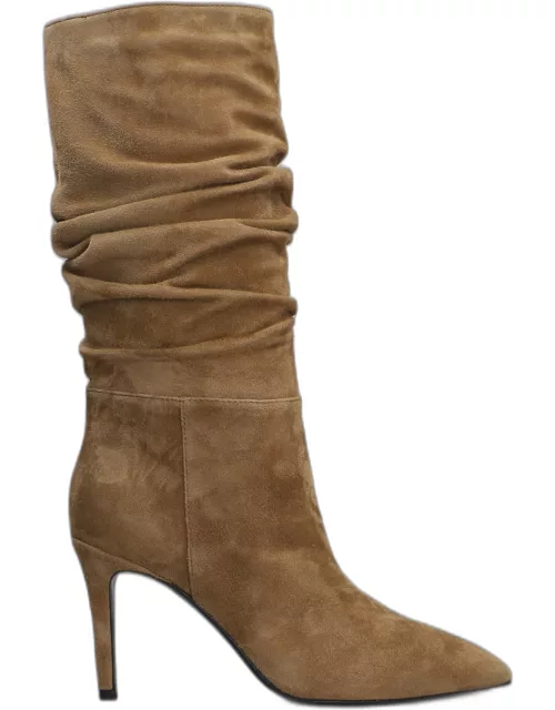 Via Roma 15 High Heels Boots In Brown Suede