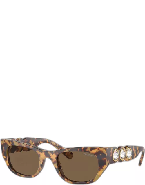 Imber Tortoise Acetate & Plastic Cat-Eye Sunglasse