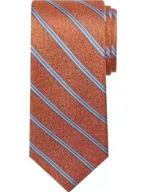 Pronto Uomo Men's Narrow Sunny Stripe Tie Orange