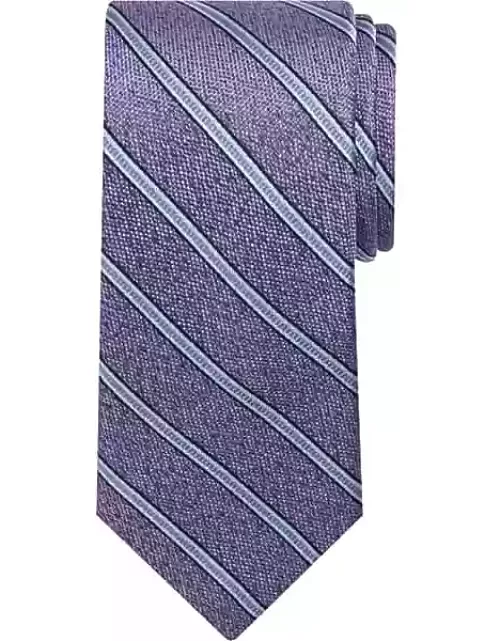 Pronto Uomo Men's Narrow Sunny Stripe Tie Purple