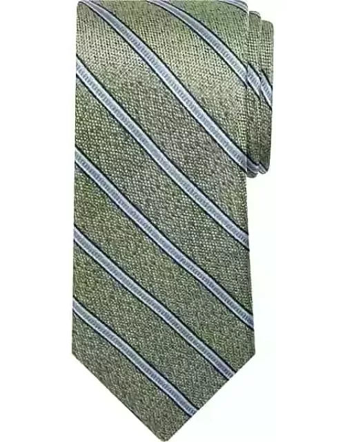 Pronto Uomo Men's Narrow Sunny Stripe Tie Green