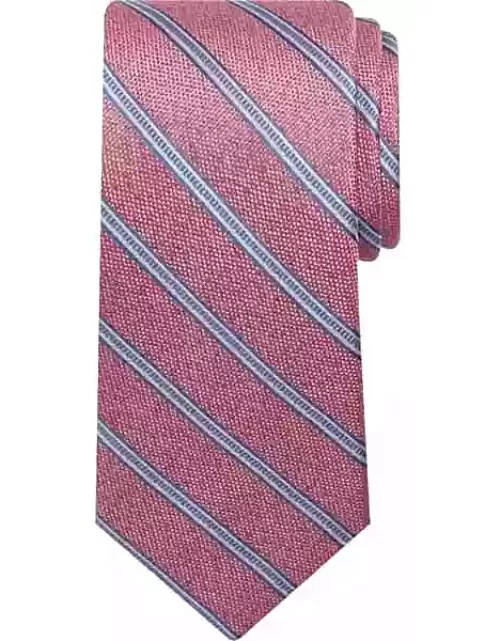 Pronto Uomo Men's Narrow Sunny Stripe Tie Pink