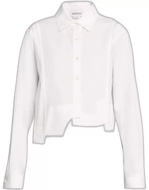 Deconstructed Cropped Button Down Top