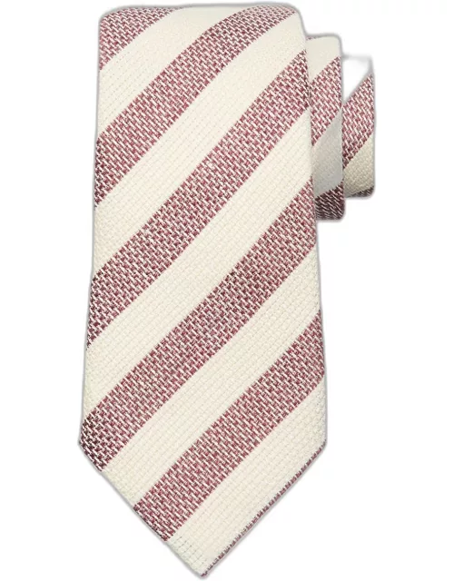 Men's Linen-Silk Stripe Tie
