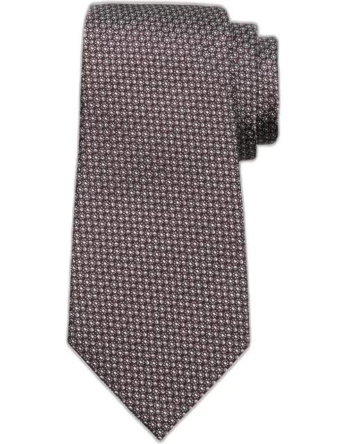 Men's Micro-Geometric Silk Jacquard Tie