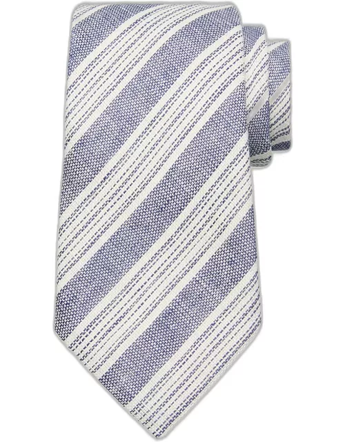 Men's Linen Jacquard Multi-Stripe Tie