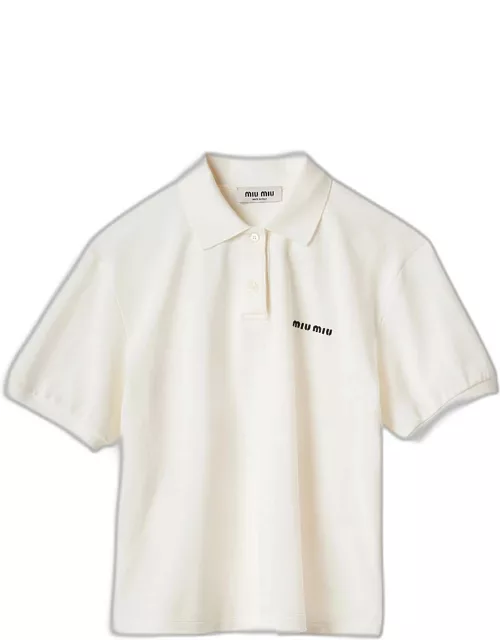 Logo Embroidered Cotton Polo Shirt