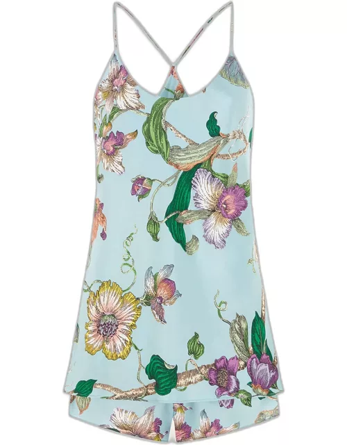 Bella Floral-Print Silk Camisole Pajama Set