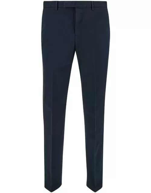 PT01 Sartorial Slim Fit Blu Trousers In Cotton Blend Man