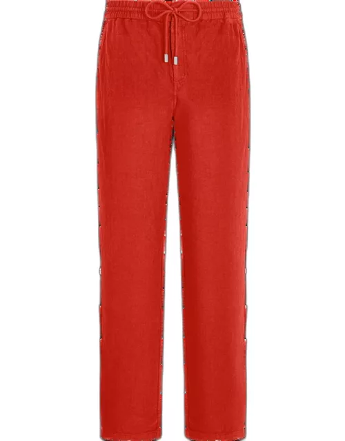 Men Linen Pants Solid - Pant - Parc - Red