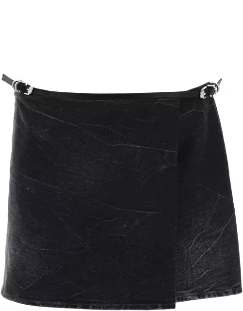 GIVENCHY voyou denim wrap mini skirt with
