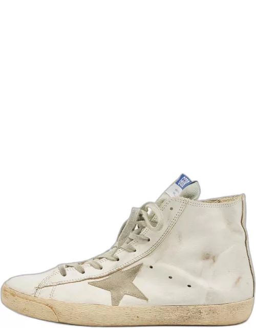 Golden Goose White Leather Francy High Top Sneaker